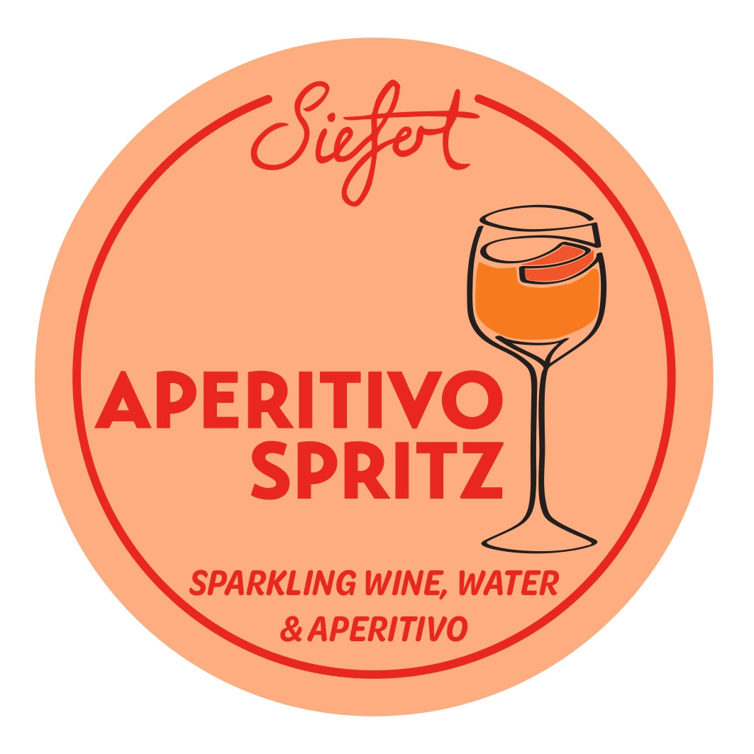 Rundt logo af Sieferts udvalgte aperitivo spritz, frogeye